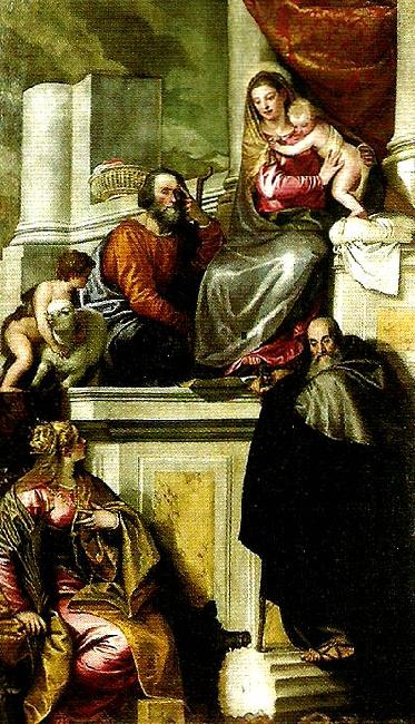  holy family with john the baptist, ss. anthony abbot and catherine